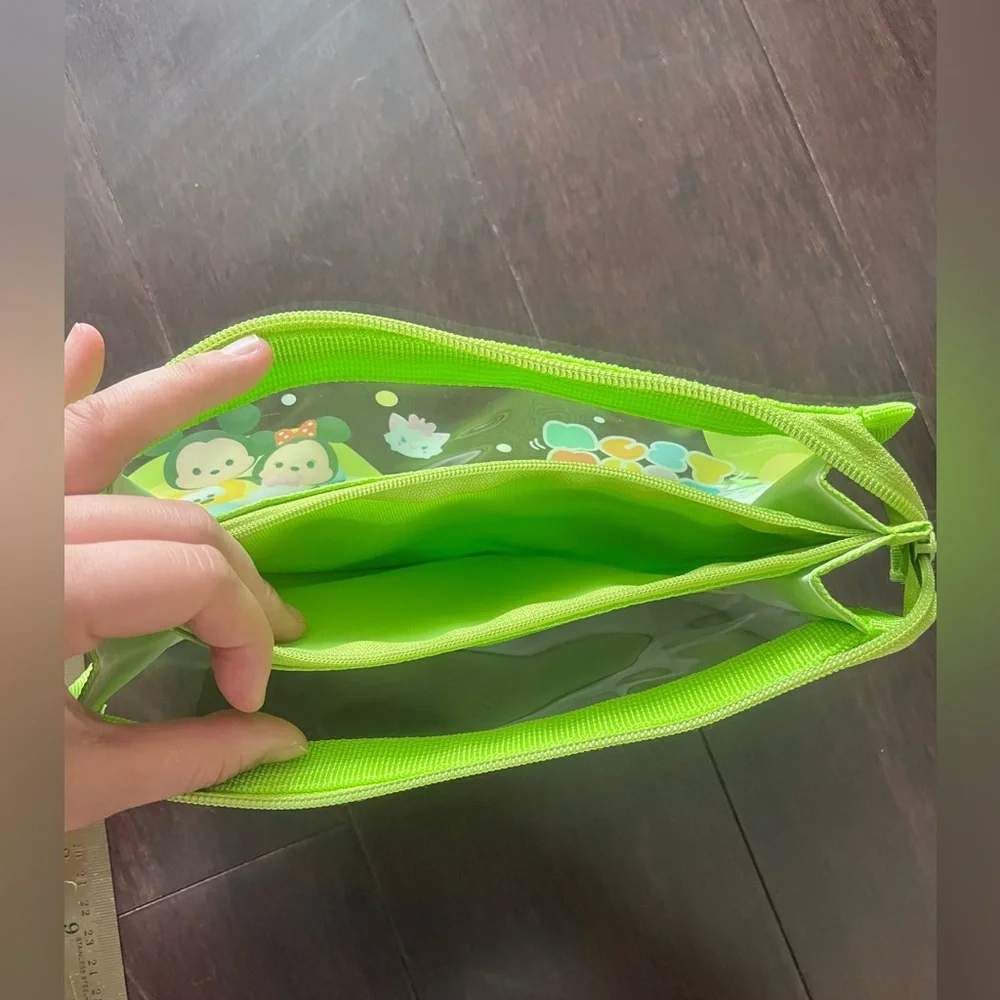 Disney Tsum Tsum Large Pencil Case New Stationery Bag Pouch Holder Green Cute